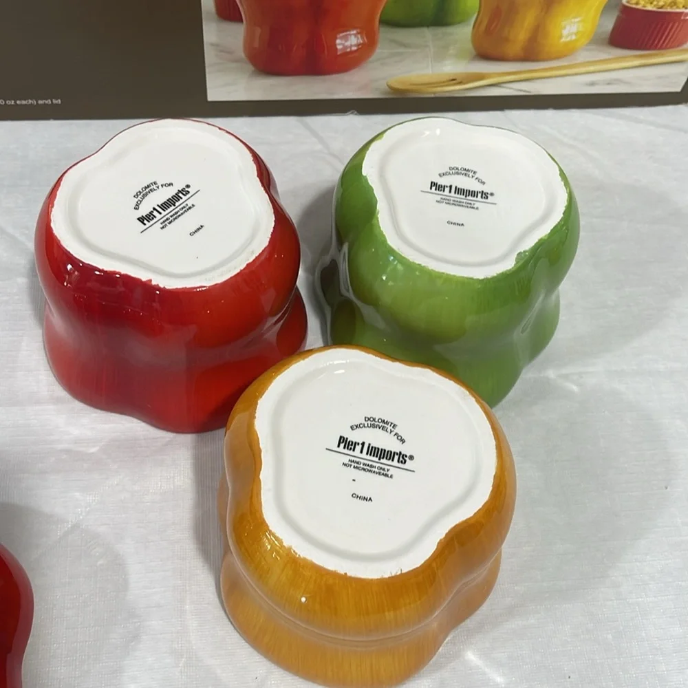 Pier 1 Imports peppers 20 oz canister set kitchen decor storage glazed